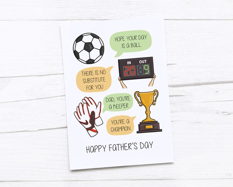 Happy Fathers Day Card | Dad Card | Football | Football Puns | Football ...