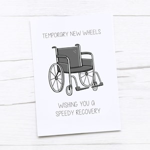 Fauteuil roulant | Nouvelles roues temporaires | Guérir bientôt de la carte | Je pense à vous | Récupération rapide