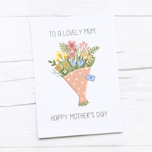 Tarjeta del Día de la Madre Feliz / Tarjeta del Día de la Madre / Tarjeta de Mamá / Flores
