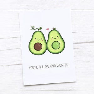 Tarjeta de feliz aniversario / Eres todo lo que he querido Avo / Aguacate / Tarjeta de feliz día de San Valentín / Tarjeta de San Valentín