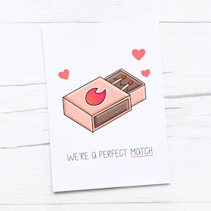 Tarjeta de feliz aniversario / Tinder / Match / Tarjeta de feliz día de San Valentín / Tarjeta de San Valentín
