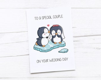 Wedding Card | Congratulations Card | Special Couple | Penguin