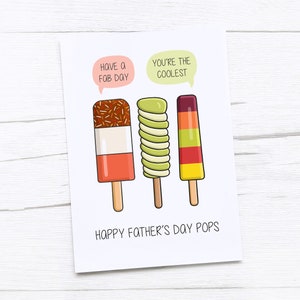 Carte de fête des pères heureux | Carte papa | Cadeau de la fête des Pères | Pops | Sucettes glacées