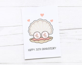 Gelukkige 30ste verjaardagskaart | Parel huwelijksverjaardag | Dertigste verjaardagskaart | Parel