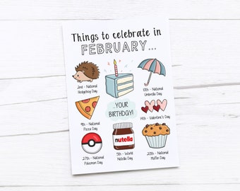 February Birthday Card | Born in February | February Birthday