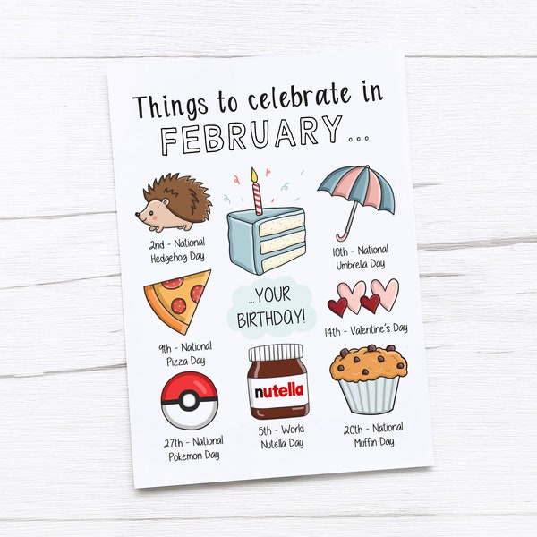 February Birthday Card | Born in February | February Birthday