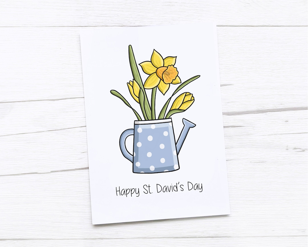 Happy Saint David’s Day Card | St Davids Day | Daffodil - Etsy