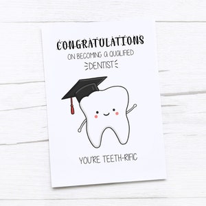 Carte de félicitations de dentiste | Diplôme de dentiste | Carte de dentiste qualifié | Félicitations | Dentiste