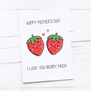 Tarjeta del Día de la Madre Feliz / Tarjeta del Día de la Madre / Tarjeta de Mamá / Baya / Fresa