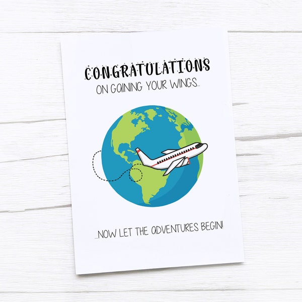 Flight Attendant Congratulations Card | Cabin Crew Graduation | Air Hostess Congratulations | Cabin Crew Card | Gaining Wings Congratulation