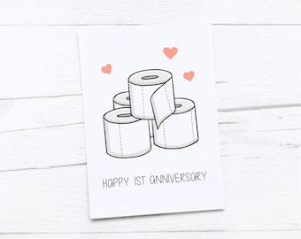Happy 1st Anniversary Card | Paper Anniversary | First Wedding Anniversary Card | Toilet Roll