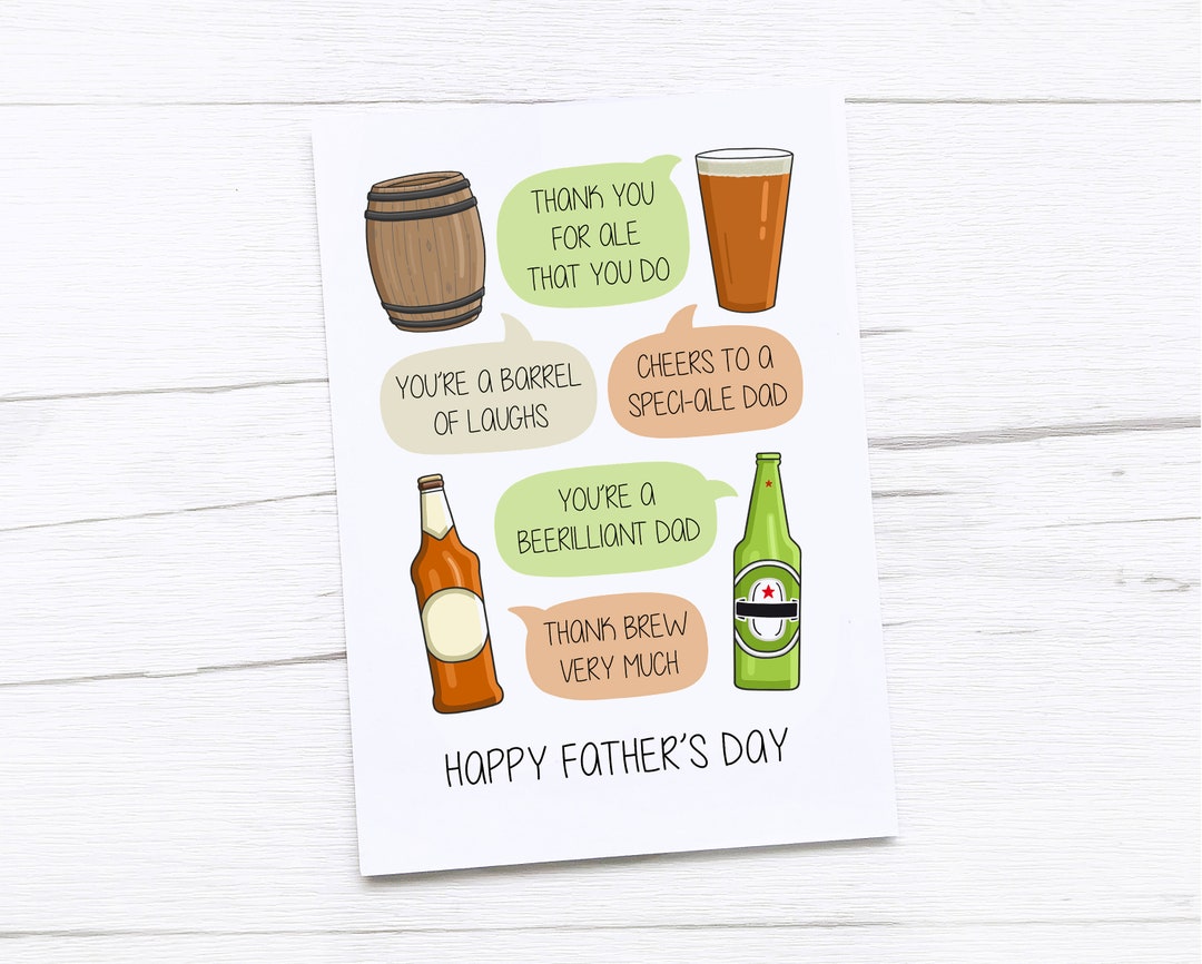 Happy Fathers Day Card | Dad Card | Beer Puns | Ale | Beer Fathers Day - Etsy
