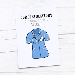 Carte de félicitations d'infirmière | Diplôme d'infirmière | Carte d'infirmière qualifiée | Félicitations | Infirmière