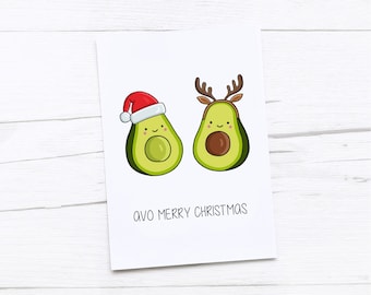 Happy Christmas Card | Merry Christmas | Avo Merry Christmas | Avocado