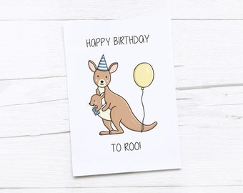 Happy Birthday Card | Kangaroo Birthday Card | Cute Birthday | Kangaroo