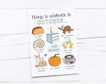 Oktober verjaardagskaart | Geboren in oktober | Oktober verjaardag