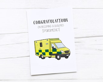 Tarjeta de felicitación paramédico / Graduación de paramédico / Felicitaciones paramédicos calificados / Tarjeta paramédico / Felicitaciones / Paramédico