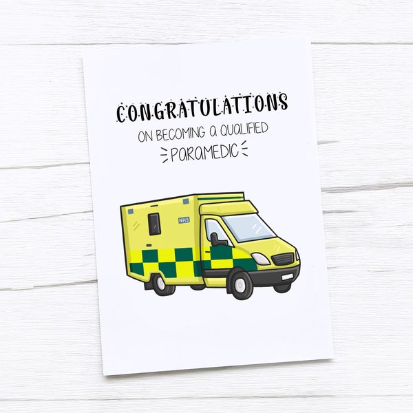 Paramedic Congratulations Card | Paramedic Graduation | Qualified Paramedic Congratulations | Paramedic Card | Congratulations | Paramedic