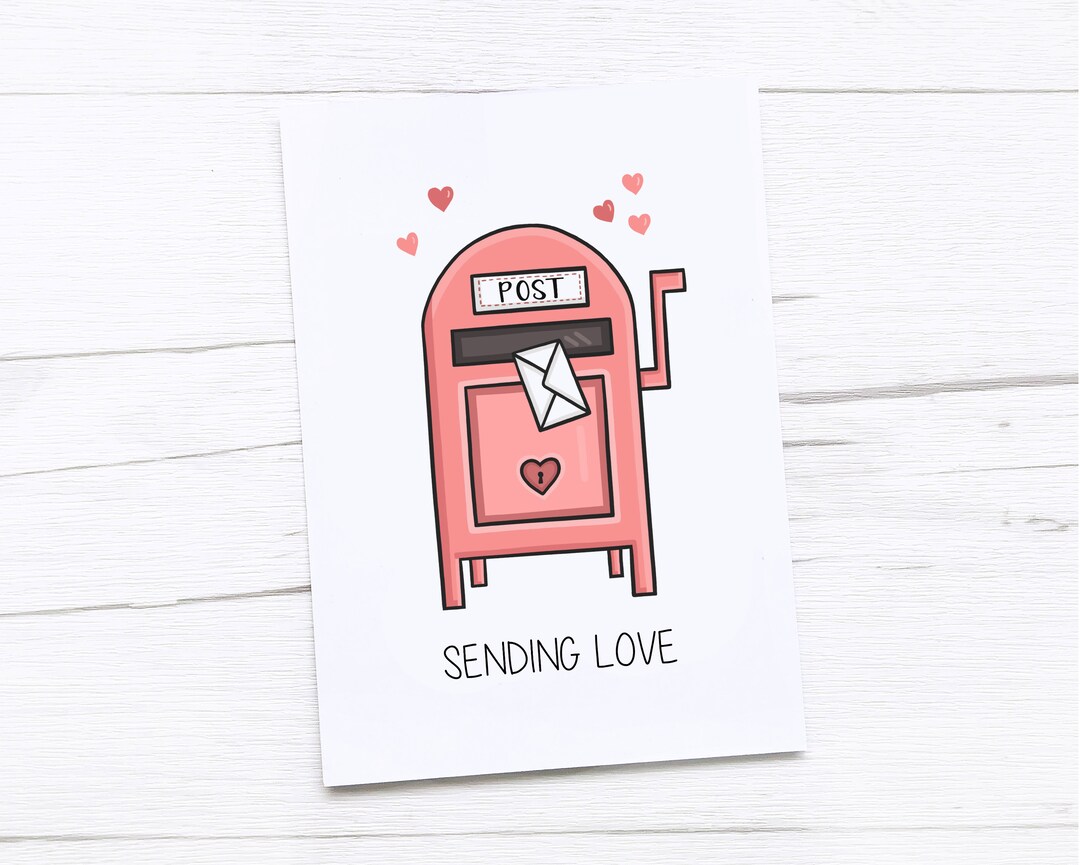 Thinking of You Card | Sending Love | Postbox - Etsy