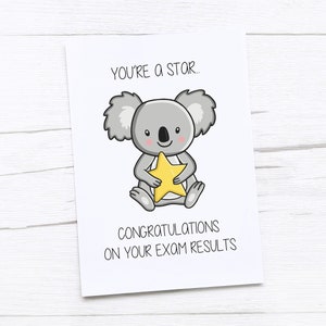 Herzlichen Glückwunsch Examen Karte | Gut gemacht Prüfungen | Koala Herzlichen Glückwunsch