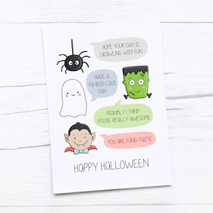 Bonne carte d'Halloween | Jeux de mots d'Halloween | Carte drôle d'Halloween