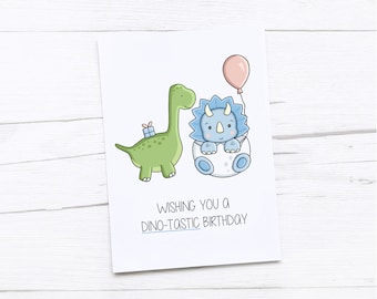 Happy Birthday Card | Dinosaur Birthday Card | Children's Birthday Card | Birthday Card for Kid