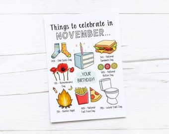 November Birthday Card | Born in November | November Birthday