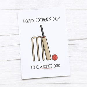 Happy Fathers Day Card | Dad Card | Father’s Day Gift | Wicket | Cricket