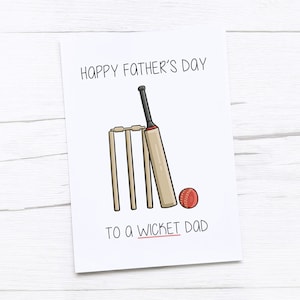 Happy Fathers Day Card | Dad Card | Father’s Day Gift | Wicket | Cricket