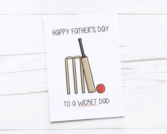 Happy Fathers Day Card | Dad Card | Father’s Day Gift | Wicket | Cricket