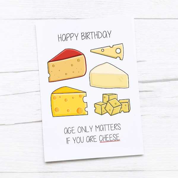 Cheese Birthday Card Etsy