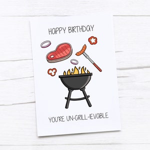 Tarjeta de feliz cumpleaños papá / tarjeta de cumpleaños de papá / tarjeta de cumpleaños papá / divertido regalo de cumpleaños de papá / tarjeta de papá / BBQ King / BBQ Dad