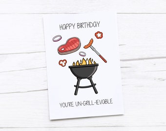 Happy Birthday Card Dad | Dad Birthday Card | Birthday Card Daddy | Funny Dad Birthday Gift | Dad Card | BBQ King | BBQ Dad