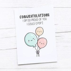 Carte de félicitations | Carte Bravo | Fier de vous | Montgolfière