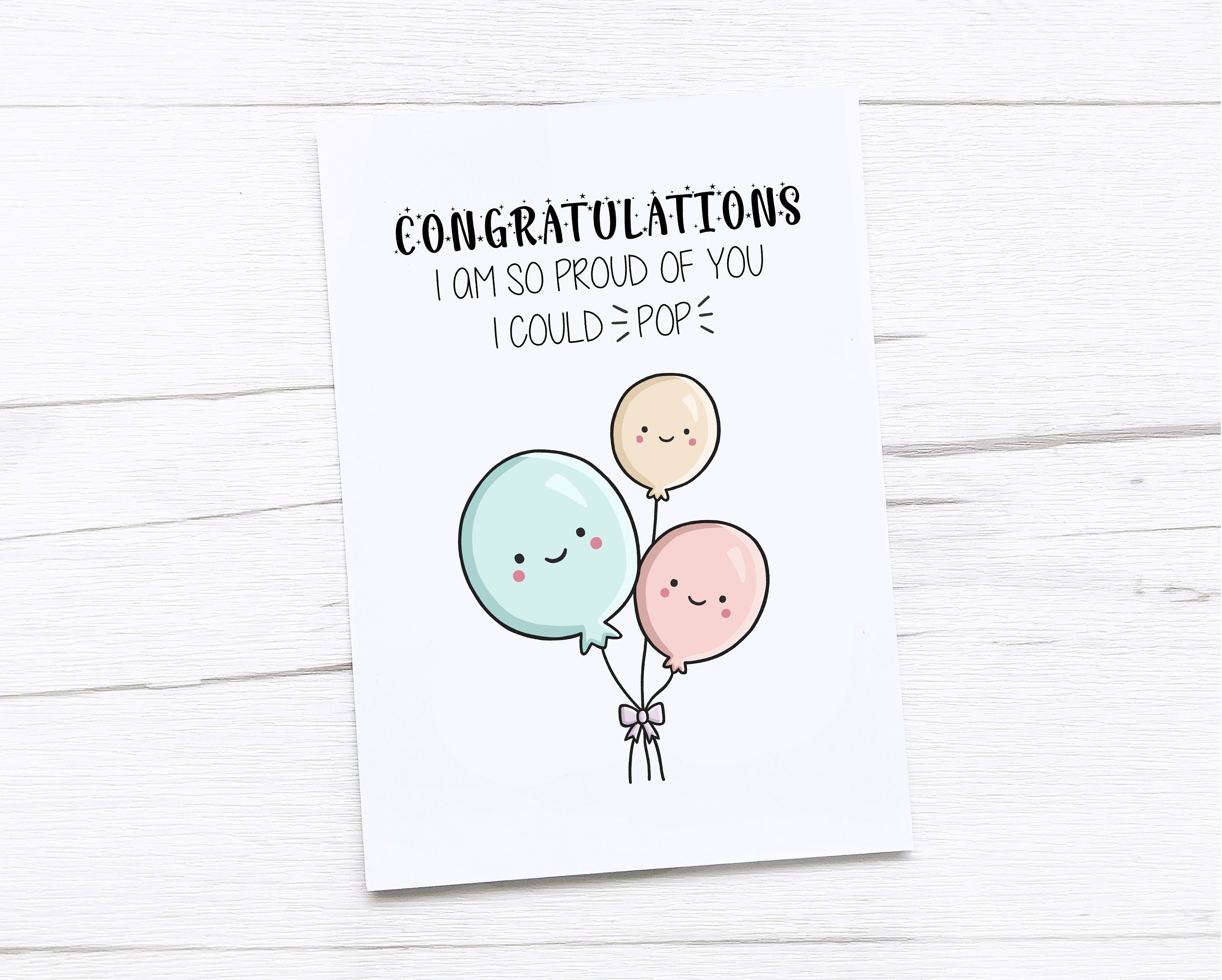 Congratulations Card | Well Done Card | Proud of You | Balloon - Etsy UK