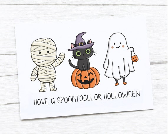 Personalised Halloween Card Pumpkin Mummy