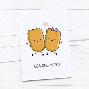 Happy Anniversary Card | Chicken Nuggets | Nugs and Kisses | Happy Valentine's Day Card | Valentines Card