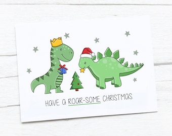 Bonne carte de Noël | Joyeux Noël | Dinosaure