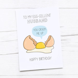 Biglietto di buon compleanno marito / Biglietto di compleanno del marito / Regalo di compleanno divertente del marito / Biglietto del marito / Gioco di parole con le uova