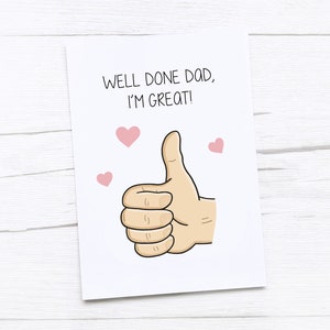 Happy Fathers Day Karte | Papa Karte | Vatertagsgeschenk | Daumen hoch