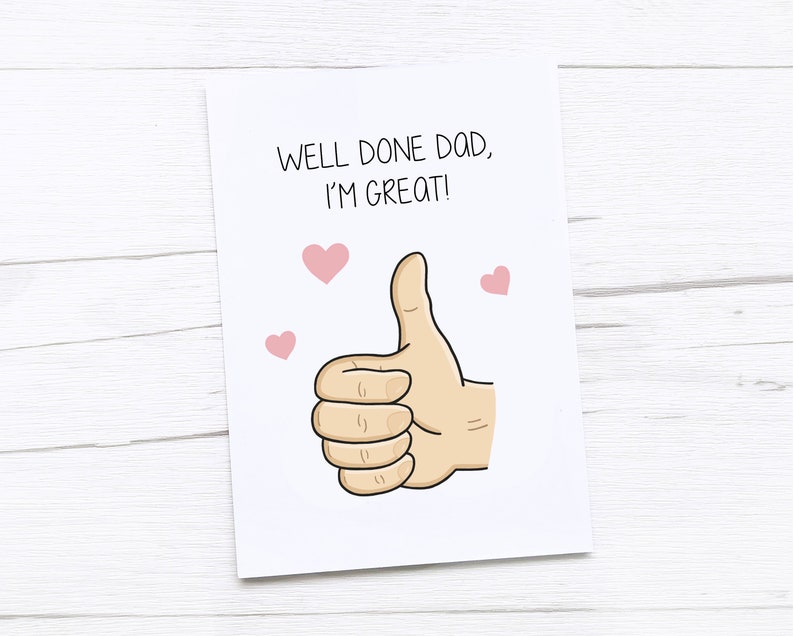 Happy Fathers Day Card Dad Card Fathers Day Gift Thumbs Up image 1