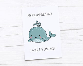 Happy Anniversary Card | Whale | I Really Like You