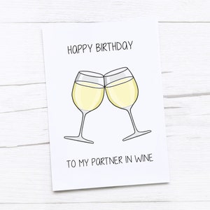Cartão de feliz aniversario | Vinho | Parceiro no Crime | Amigo