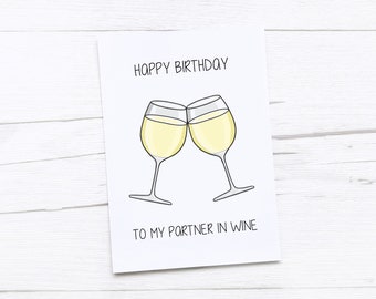 Carte joyeux anniversaire | Vin | Partenaire dans le crime | Ami