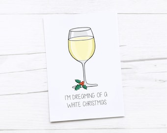 Happy Christmas Card | Merry Christmas | White Christmas | Wine