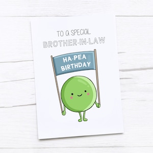 Tarjeta de feliz cumpleaños cuñado / cuñado cumpleaños tarjeta / cuñado divertido regalo de cumpleaños / cuñado tarjeta / guisante