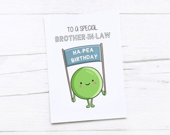 Joyeux anniversaire carte beau-frère | Carte d'anniversaire de beau-frère | Cadeau d'anniversaire drôle de beau-frère | Carte de beau-frère | Pois