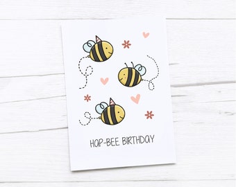 Happy Birthday Card | Bee Birthday Card | Bee Illustration