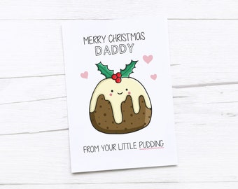 Happy Christmas Card Daddy | Daddy Merry Christmas | Daddy Christmas Card | Little Pudding