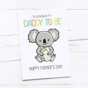 Biglietto per la festa del papà per il futuro papà / Biglietto per la festa del papà dal pancione / Koala